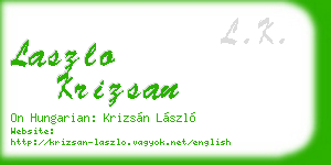 laszlo krizsan business card