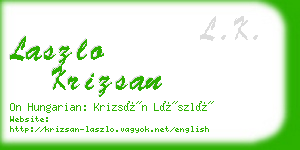 laszlo krizsan business card